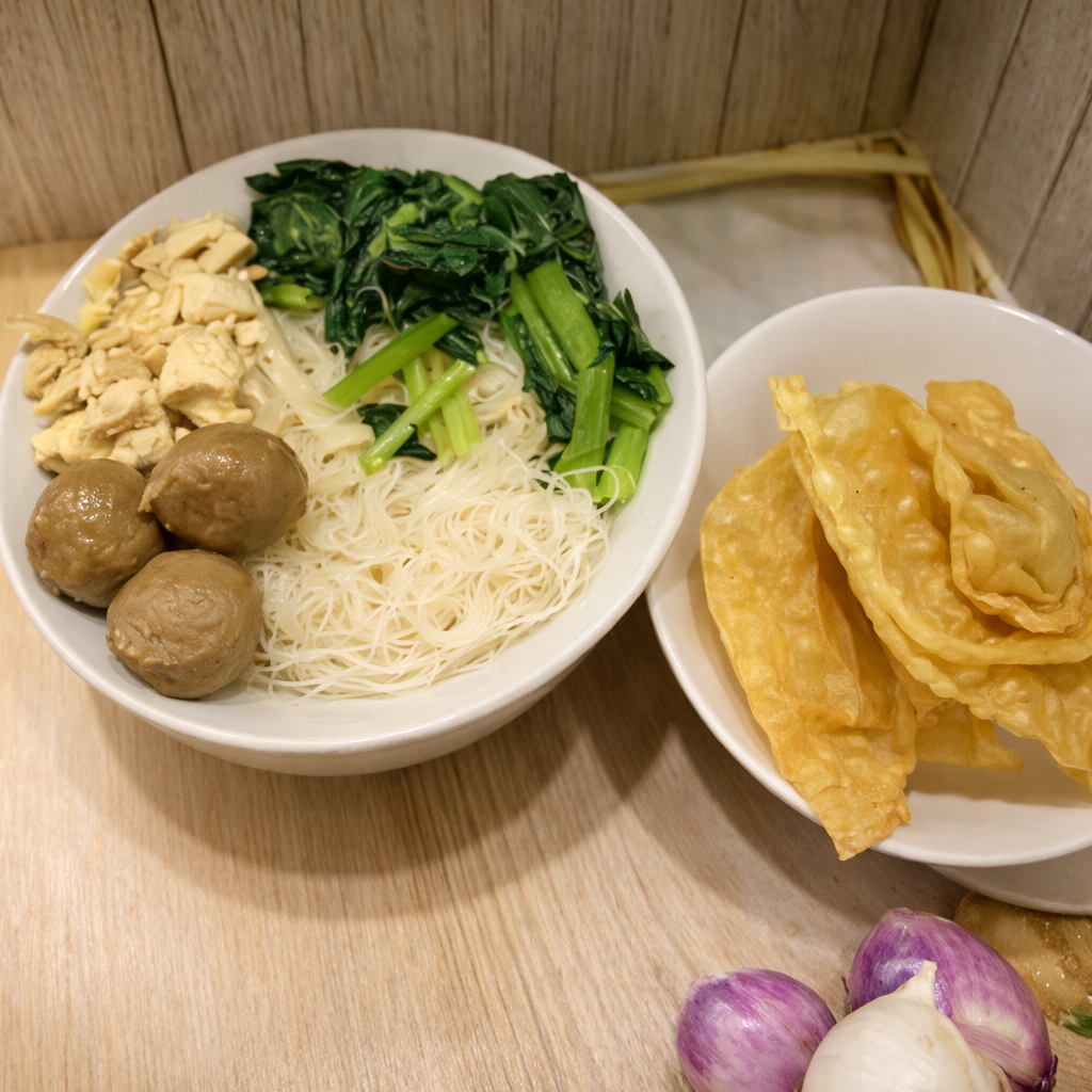 Bihun Ayam Baso & Pangsit Goreng Regular